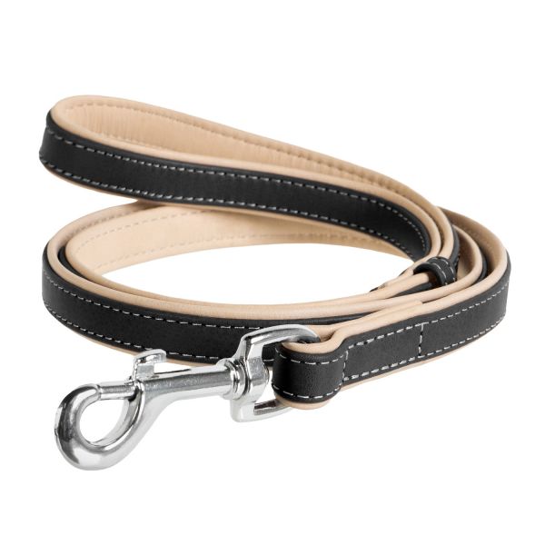 Koppel Leather Lead Collar Soft Svart/Brun 13mm x 183cm