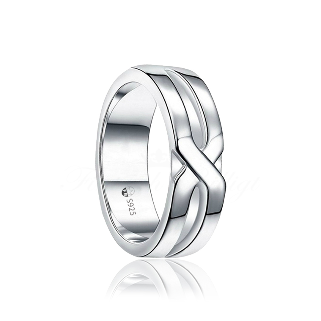 Sølvring Dynasty - Luksuriøs 925s Unikt Design AAA CZ Diamanter - 2