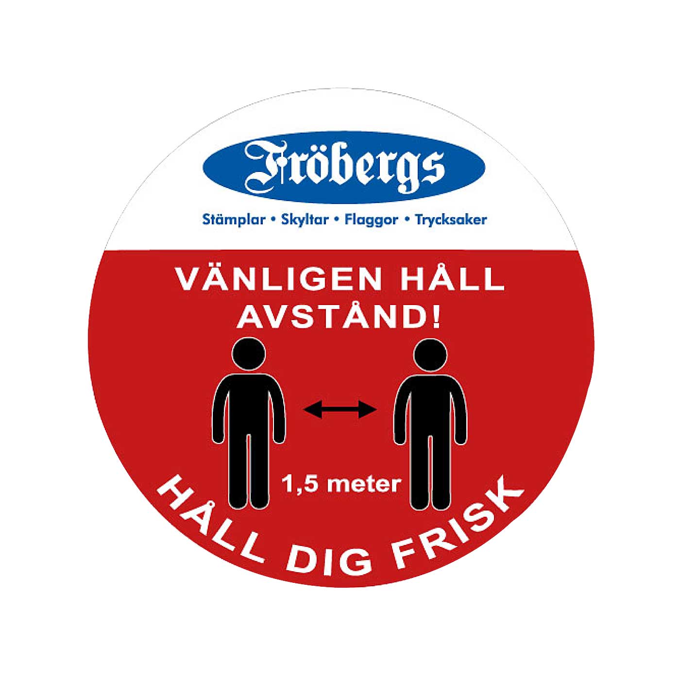 Golvdekaler Håll avstånd med logotyp