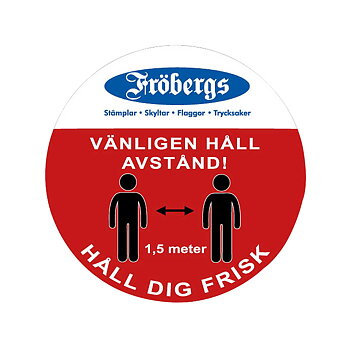 Golvdekaler Håll avstånd med logotyp