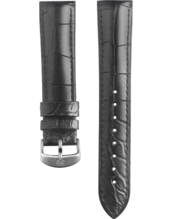 201671 Sjöö Sandström alligatorband svart 20 mm