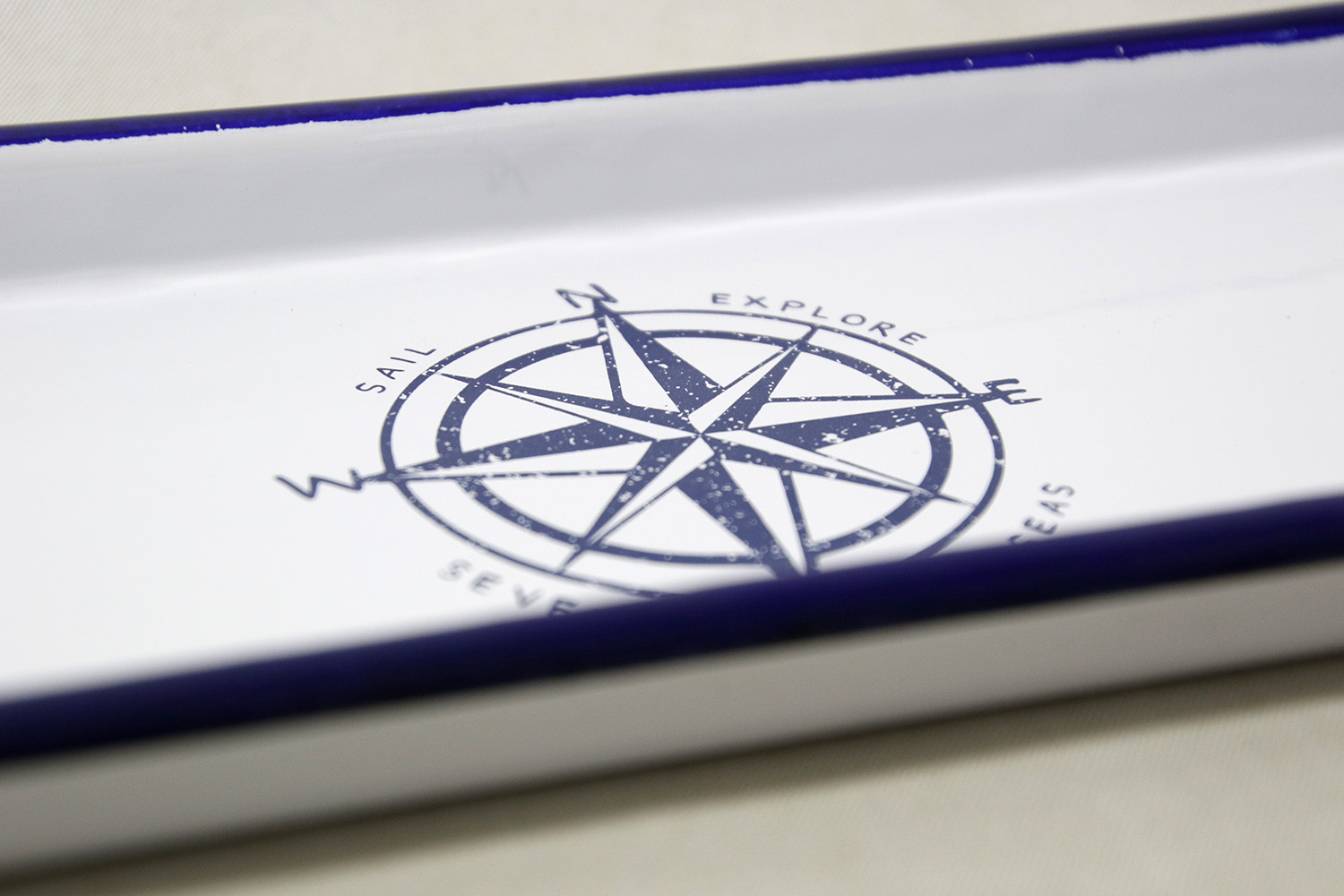 Compass rose enamel tray 35x14 cm - 2