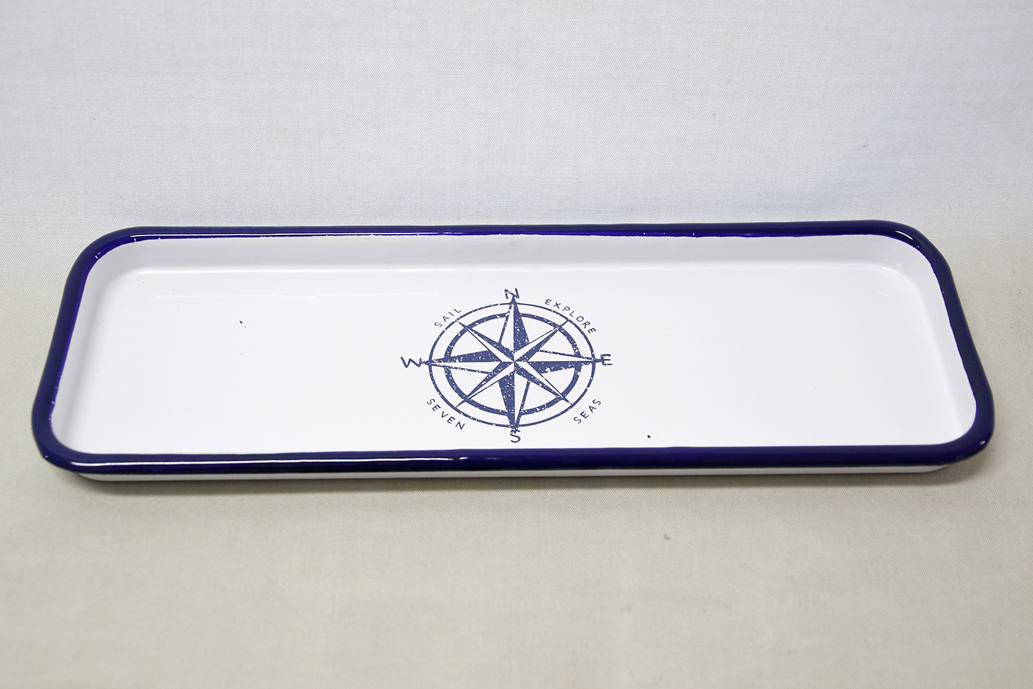 Compass rose enamel tray 35x14 cm