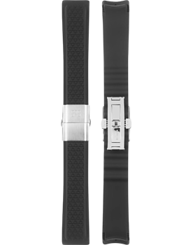 202241 Svart gummiband med viklås till Sjöö Sandström Royal Steel Classic 41 och Worldtimer 41