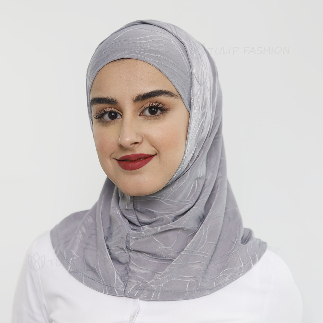 Hijab Al Amira Dekorerad Lycra - Medium Gray