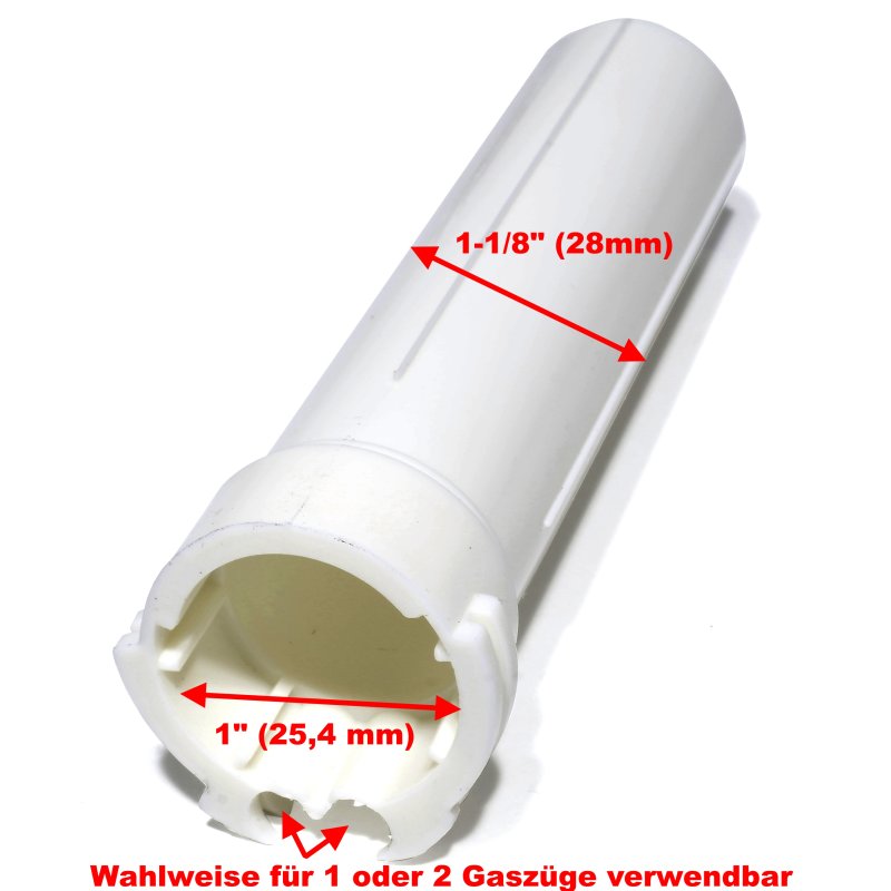 1" (25,4 mm)  Throttle Sleeve Gasrulle Vit. - 2