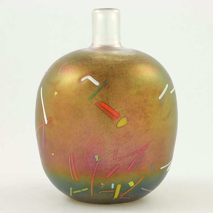 バーティル･ヴァリーン Tornadoシリーズ ふっくらしたガラスの花瓶 Vase  1983年 14cm