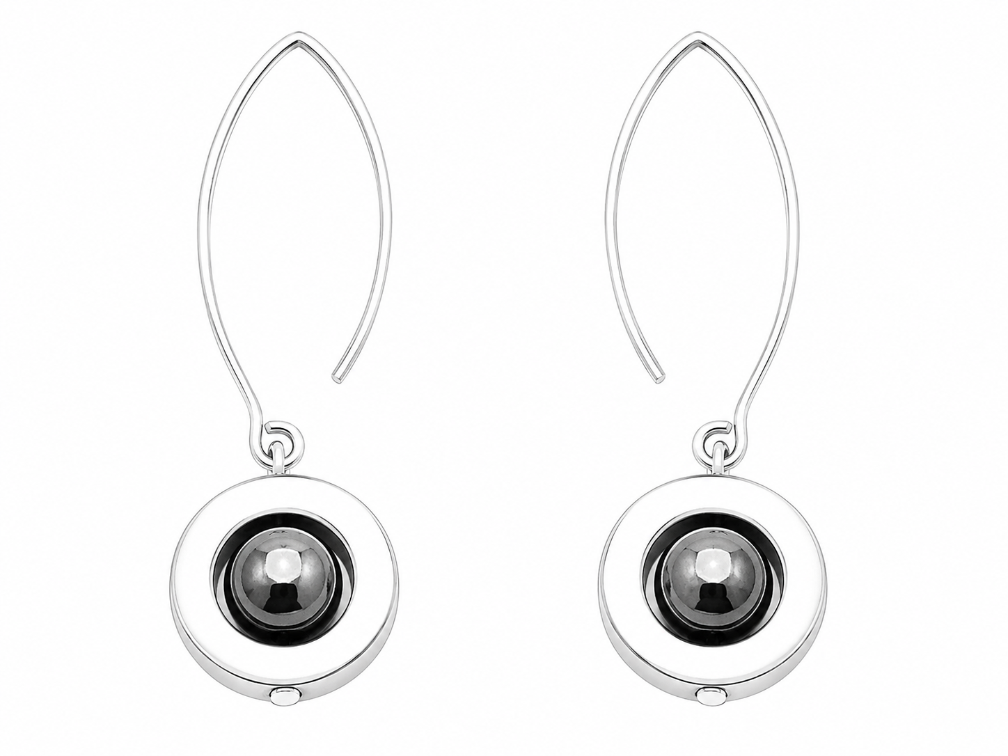 Jenny Earrings Sterling Silver Hematite