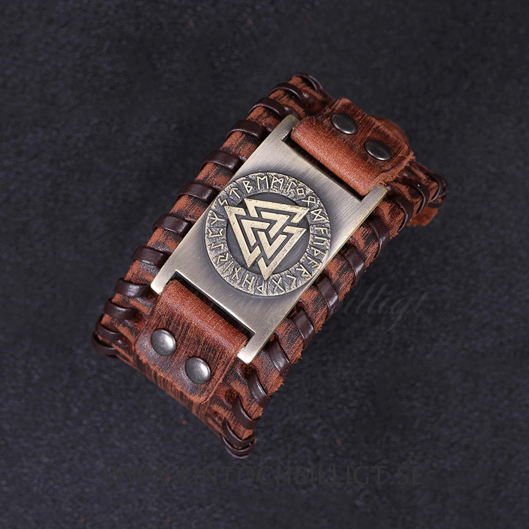Valknut Viking Rune – Odin’s Knot Leather Bracelet (Multiple choices) - 9