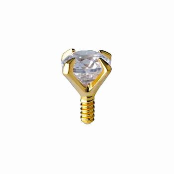 Top - swarovski crystal - diamond setting -18K real gold