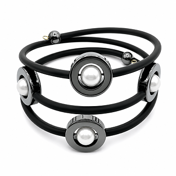 Armband Hematit  Vit Doris