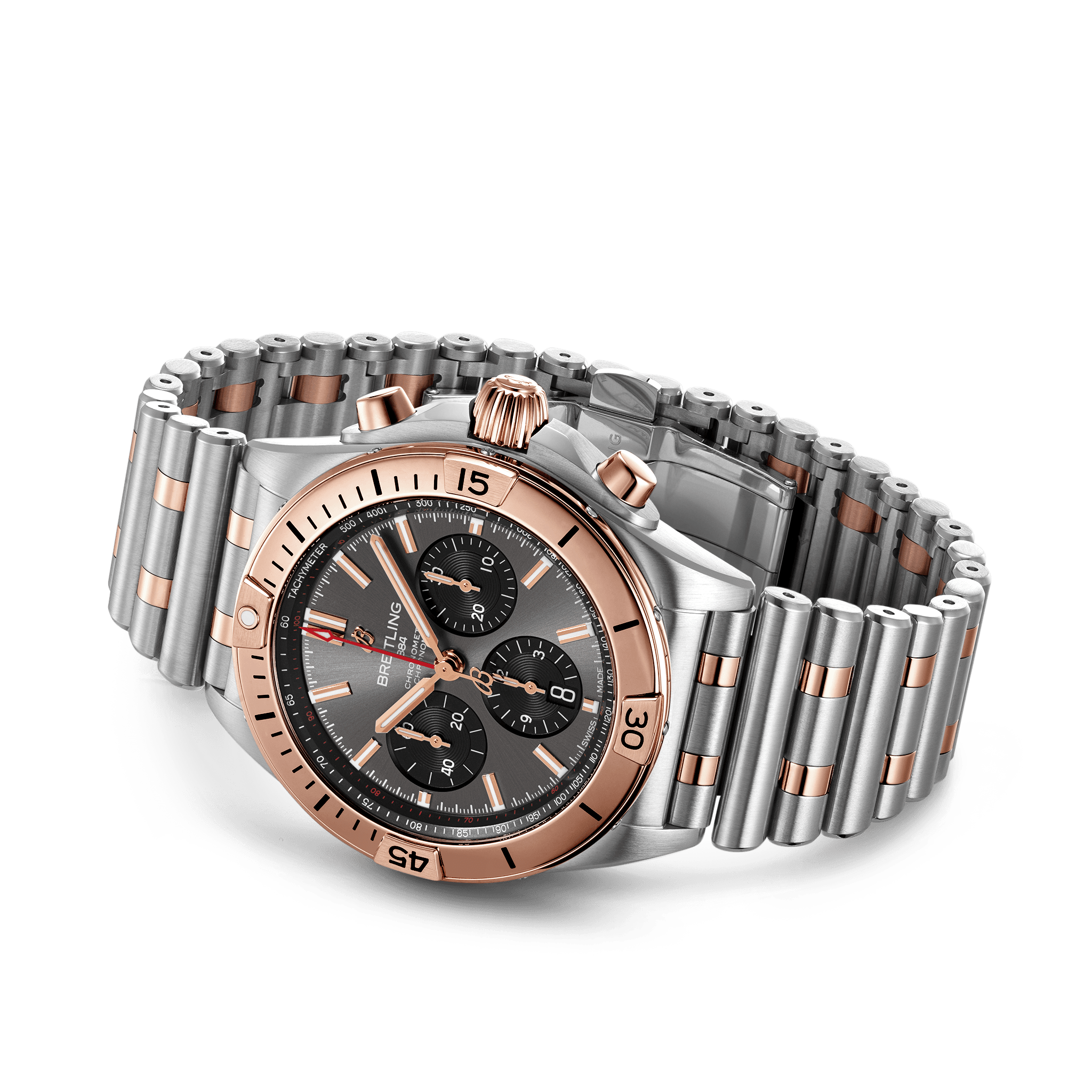 Breitling UB0134101B1U1 Breitling Chronomat B01 42 svart stål och 18 K roséguld sidobild