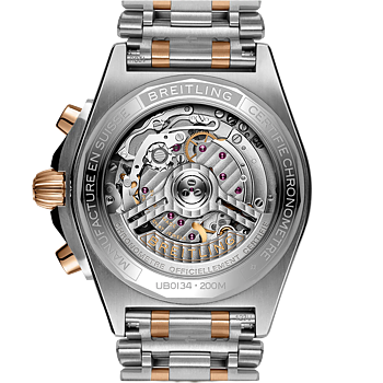 Breitling UB0134101B1U1 Chronomat B01 42 svart stål och 18 K rött guld baksida