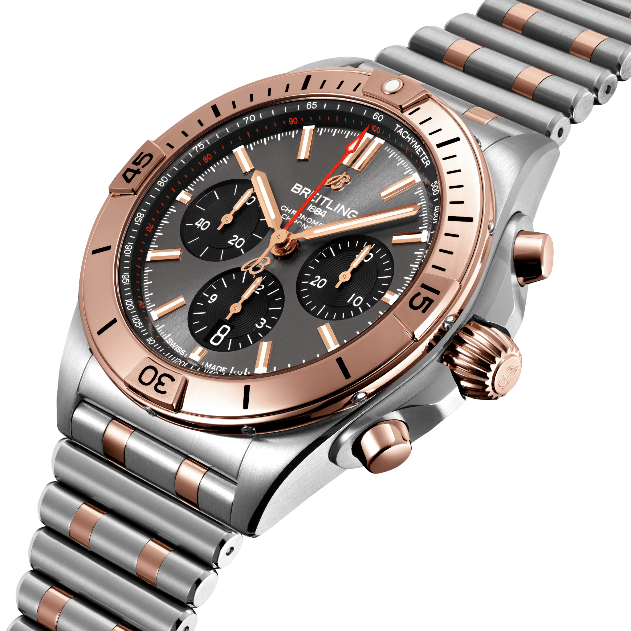 Breitling UB0134101B1U1 Breitling Chronomat B01 42 svart stål och 18 K roséguld sidobild