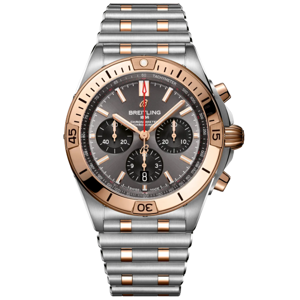 Breitling UB0134101B1U1 Chronomat B01 42 svart stål och 18 K rött guld