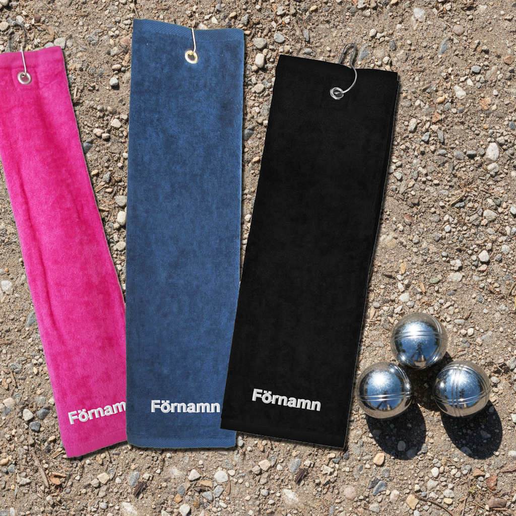 Boulehandduk velour med brodyr