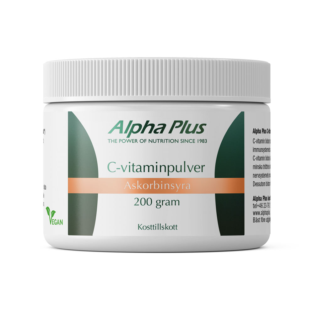 C-vitaminpulver Askorbinsyra 200 g Alpha Plus