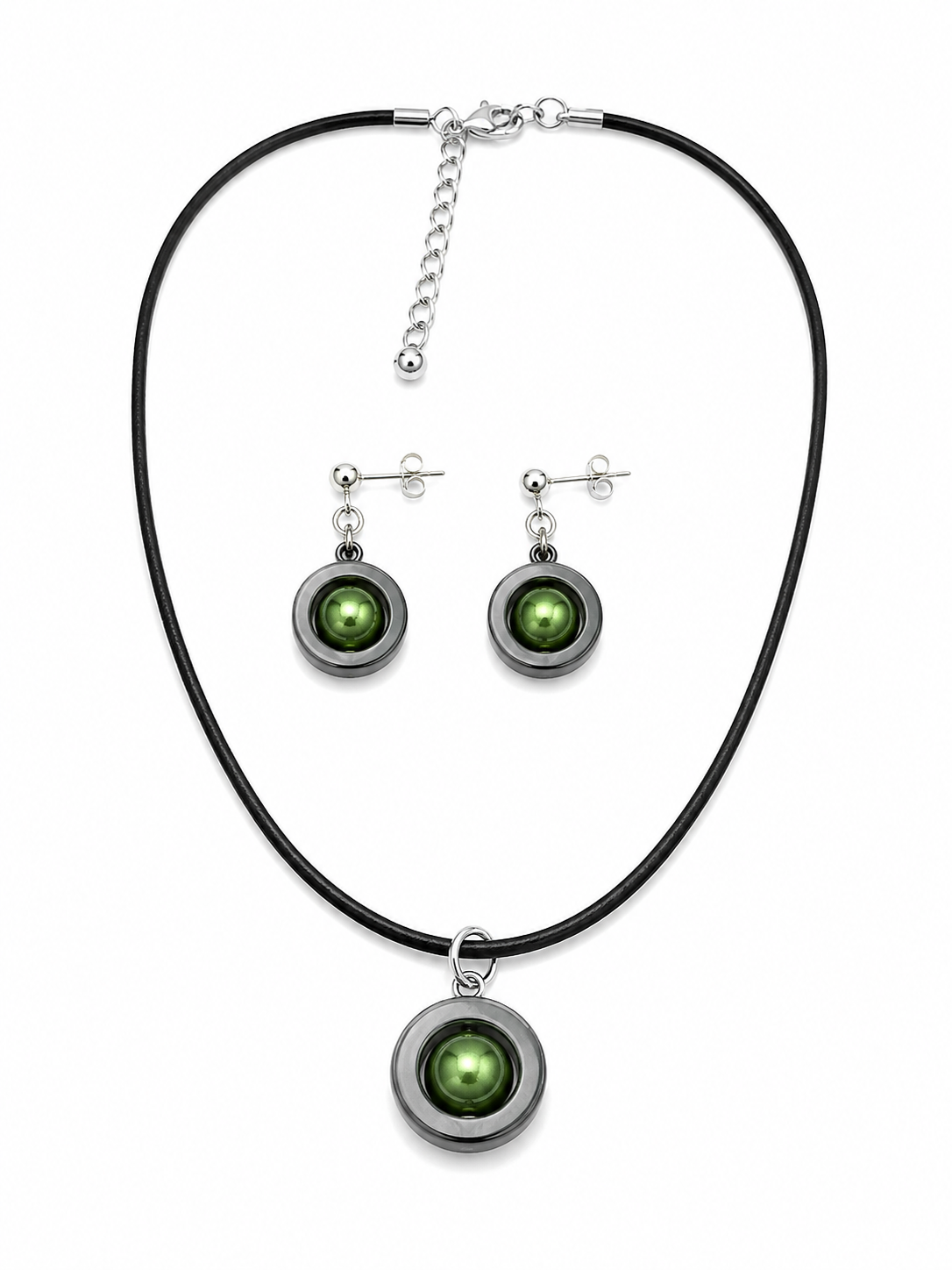 Set Halsband örhängen  Grön