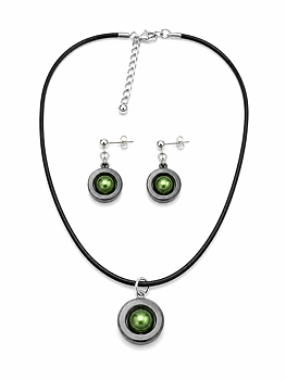Set necklace Earring Green