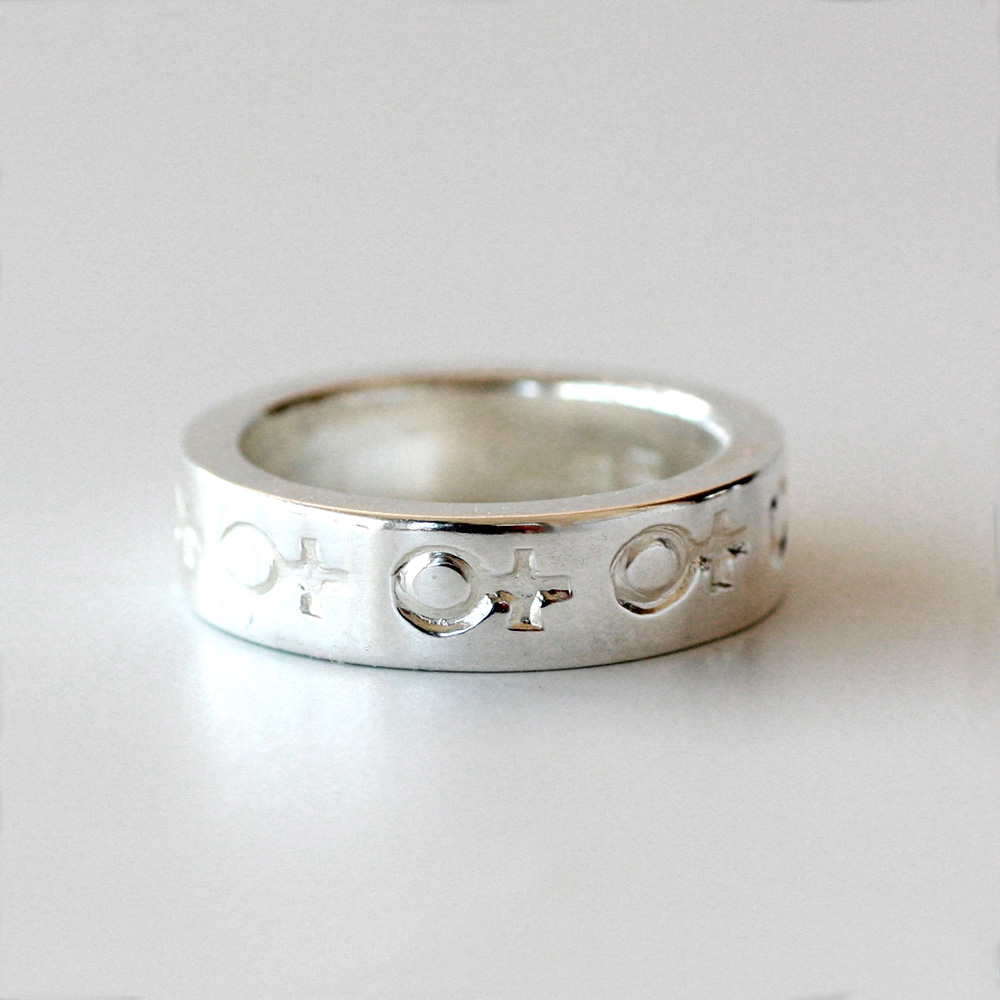 Kompass - ring i silver med venustecken - 3