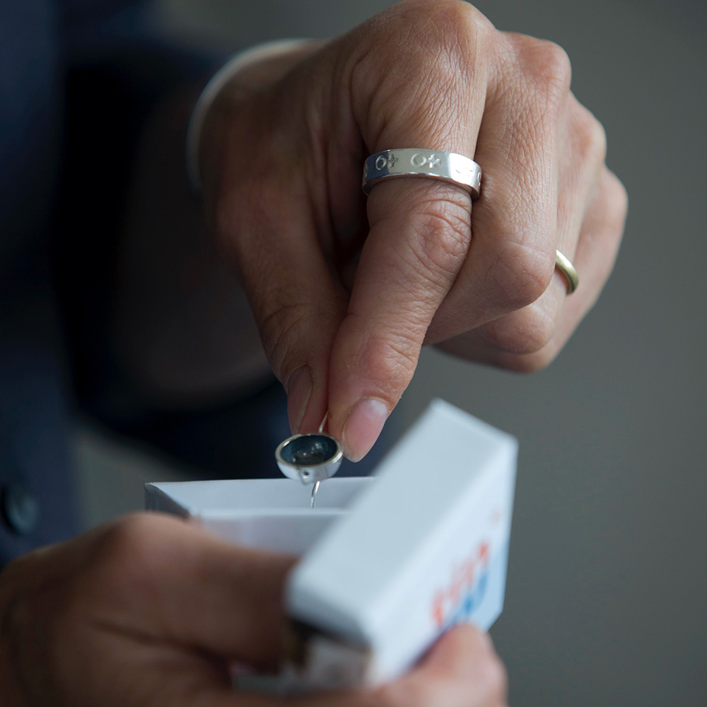 Kompass - ring i silver med venustecken - 2