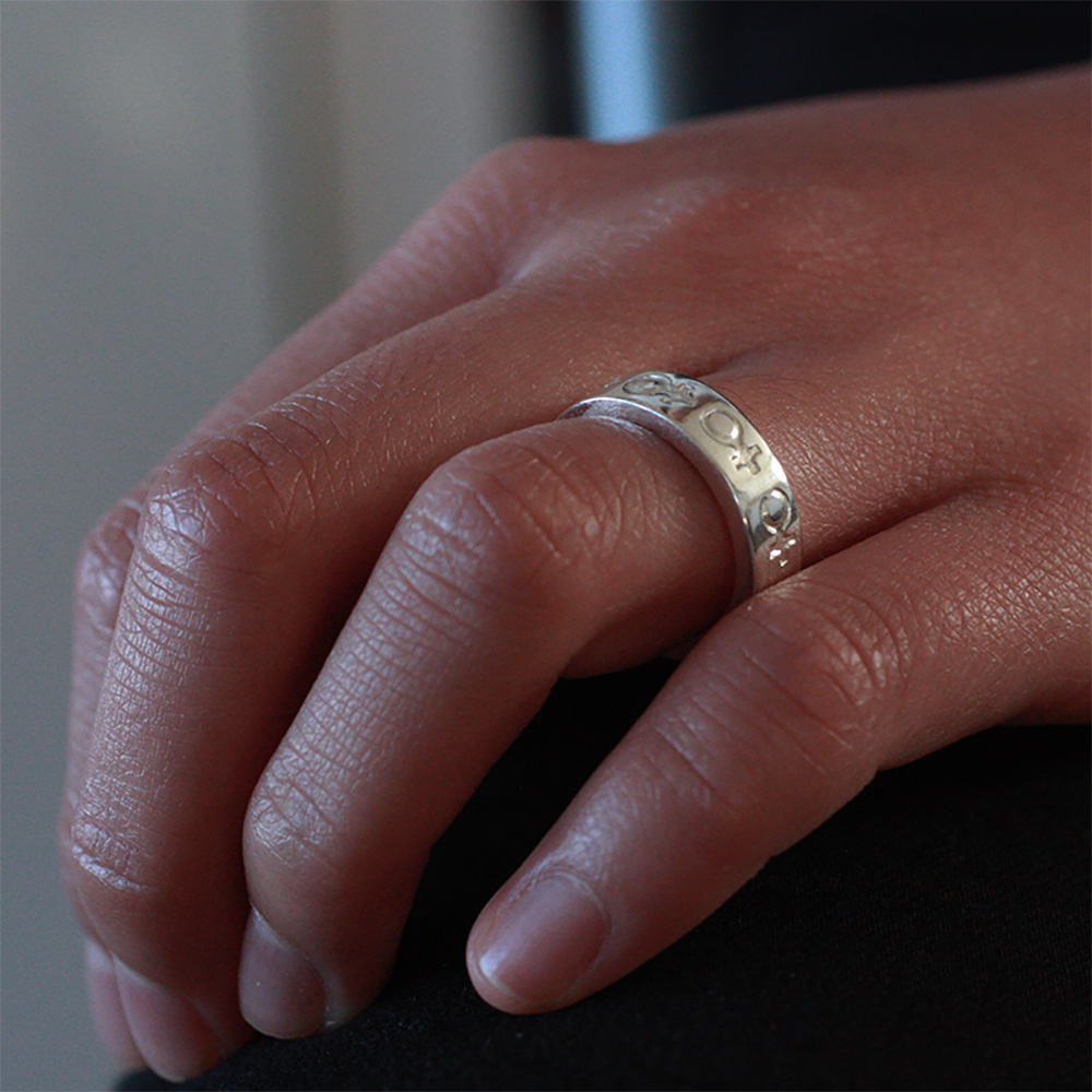 Kompass - ring i silver med venustecken - 4