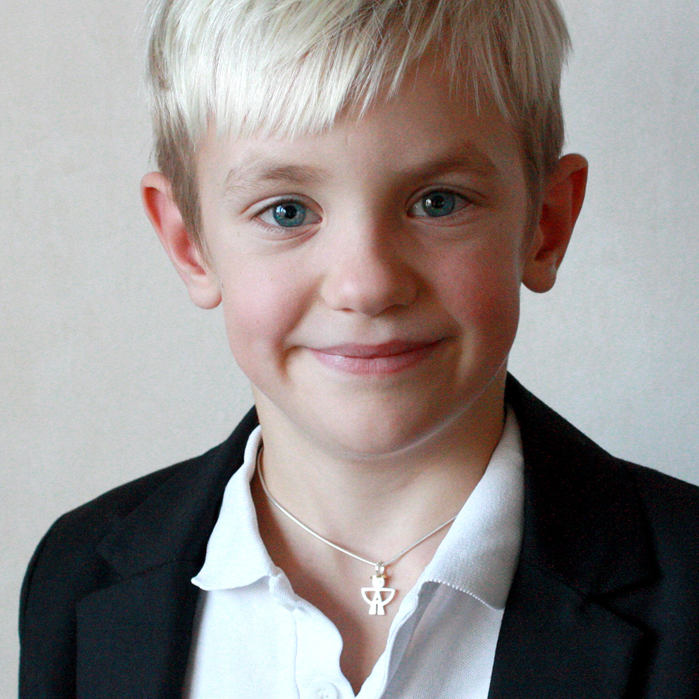 Kompass, liten ängel med byxor - hänge i silver - 2