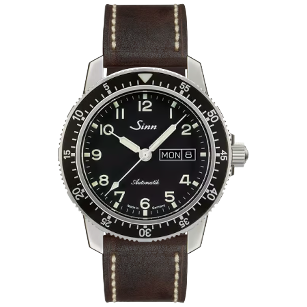 A104.011 Sinn 104 St Sa A vintage svart läderband