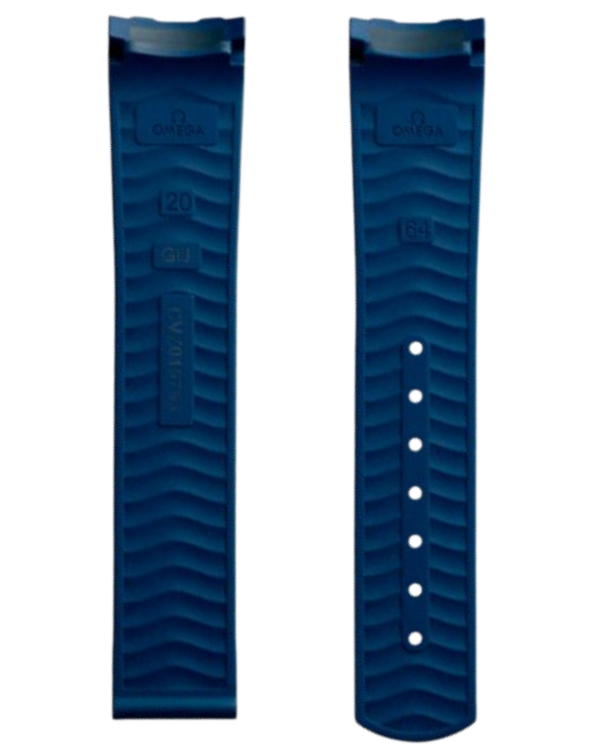 Omega gummiband till Seamaster Diver 300M cal 8800, blå med viklås - 2