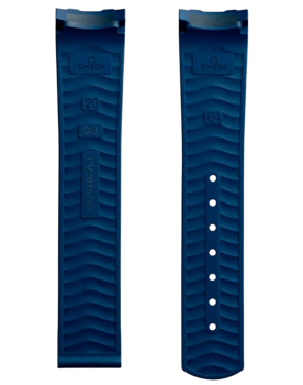 Omega gummiband till Seamaster Diver 300M cal 8800, blå med viklås