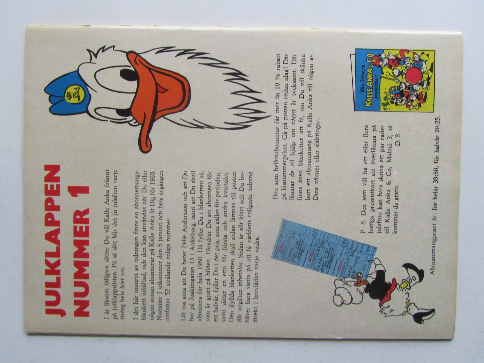 Kalle Anka 1959 36 Fn Med pren-kupong - 2