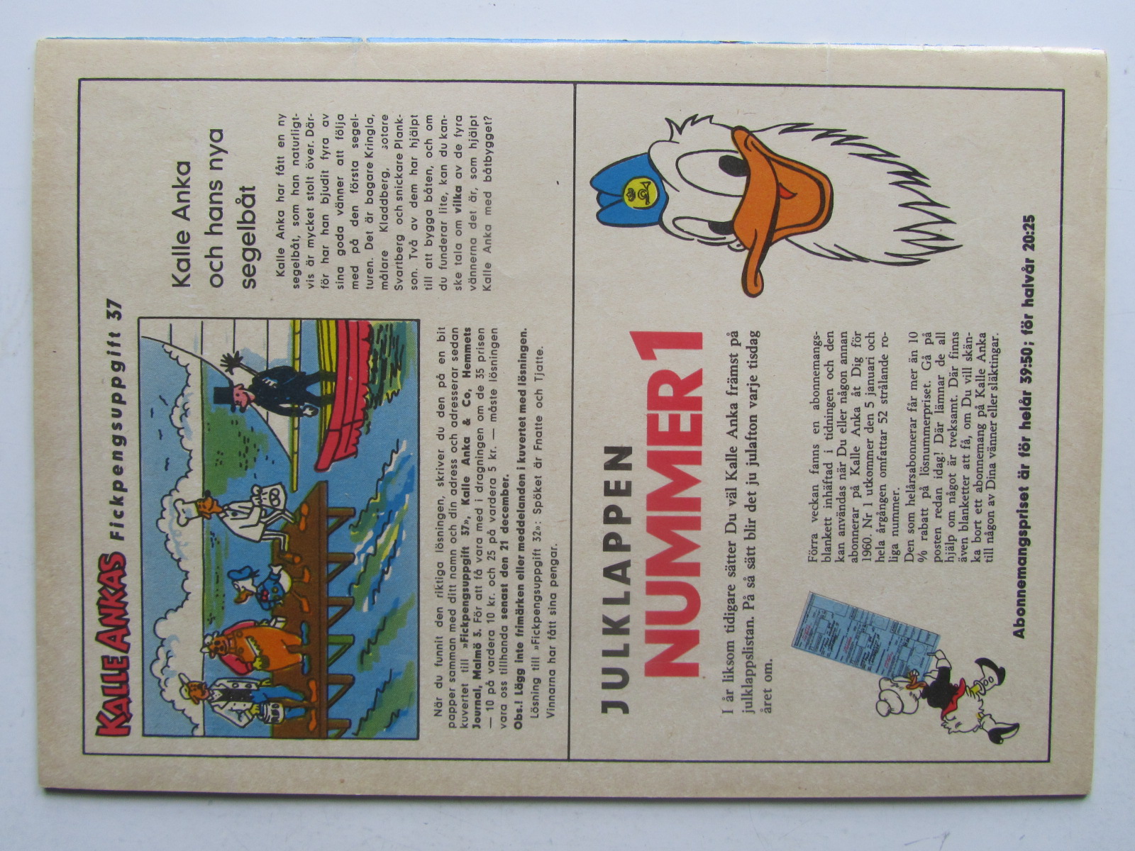 Kalle Anka 1959 37 Vg+ - 2