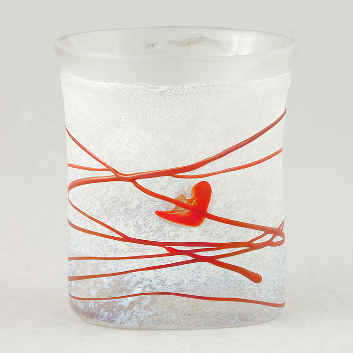 Bertil Vallien (Galaxy 1982) Red Oval Vase 6 cm) #48198