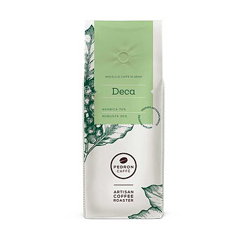 Pedron Caffé - Deca - Koffeinfritt - 70% Arabica & 30% Robusta - Mörkrostade hela decaf espressobönor - 1000g