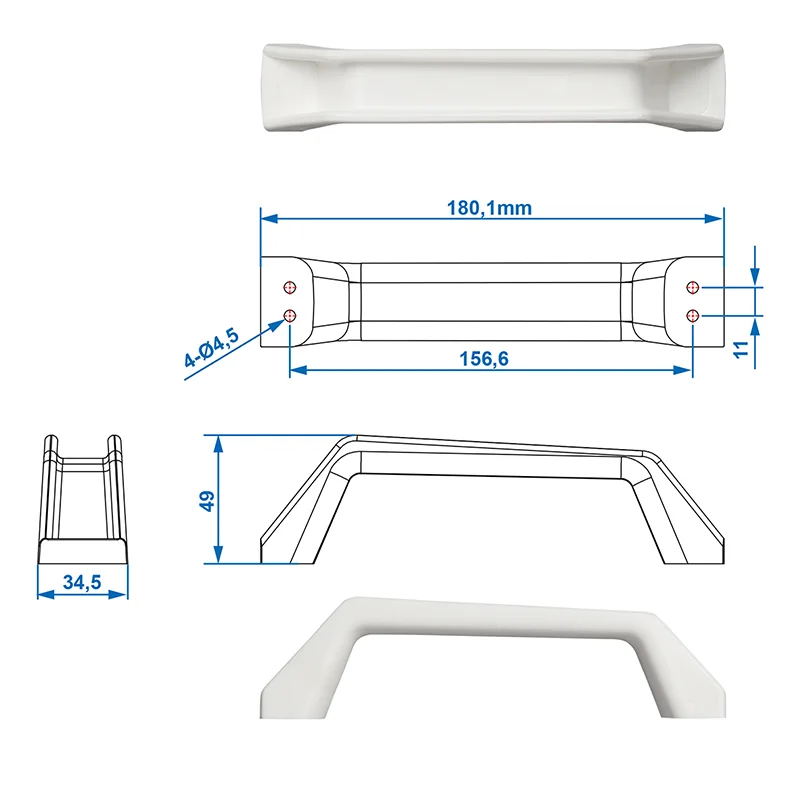 Draghandtag Plast 180cm vit 2-pack - 4