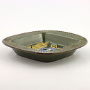 Lisa Larson (Harlekin 1960) Green Bowl with Man on Horse Motif 20 cm