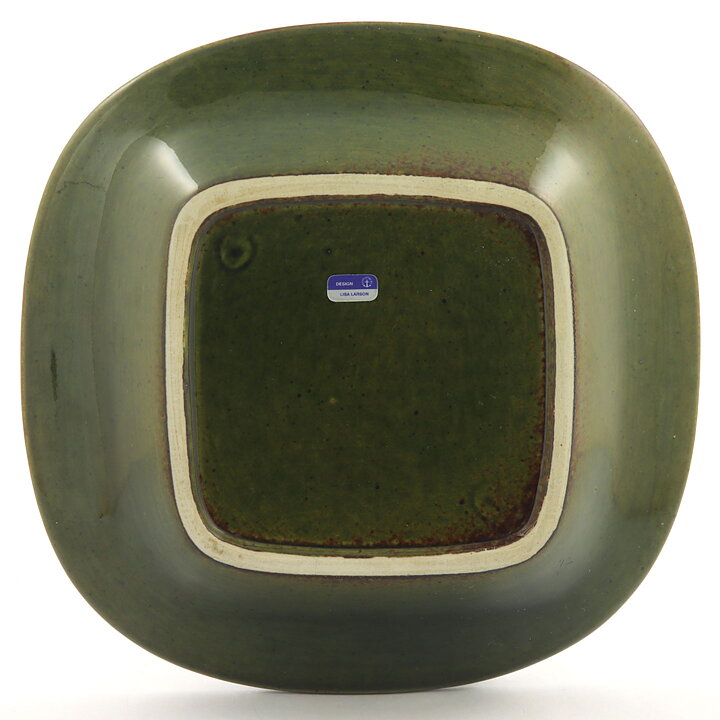 Lisa Larson (Harlekin 1960) Green Bowl with Man on Horse Motif 20 cm