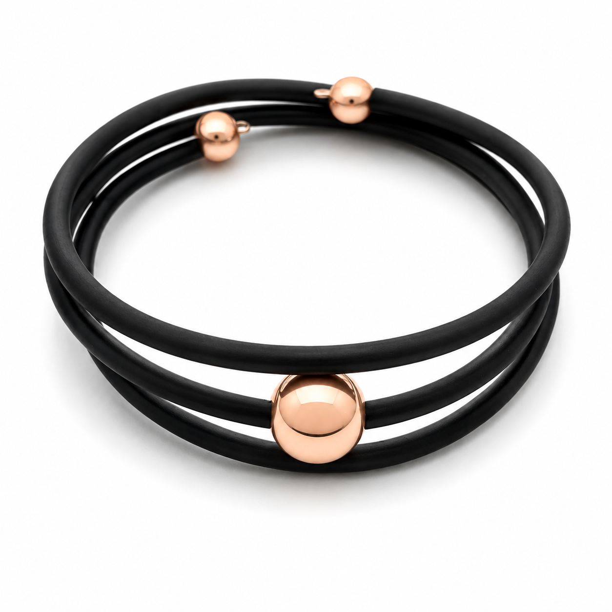 Bracelet Rosegold Hematite Rubber