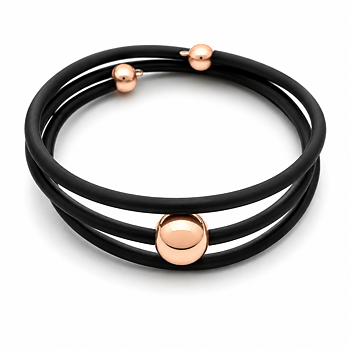 Armband Roseguld Hematit gummi