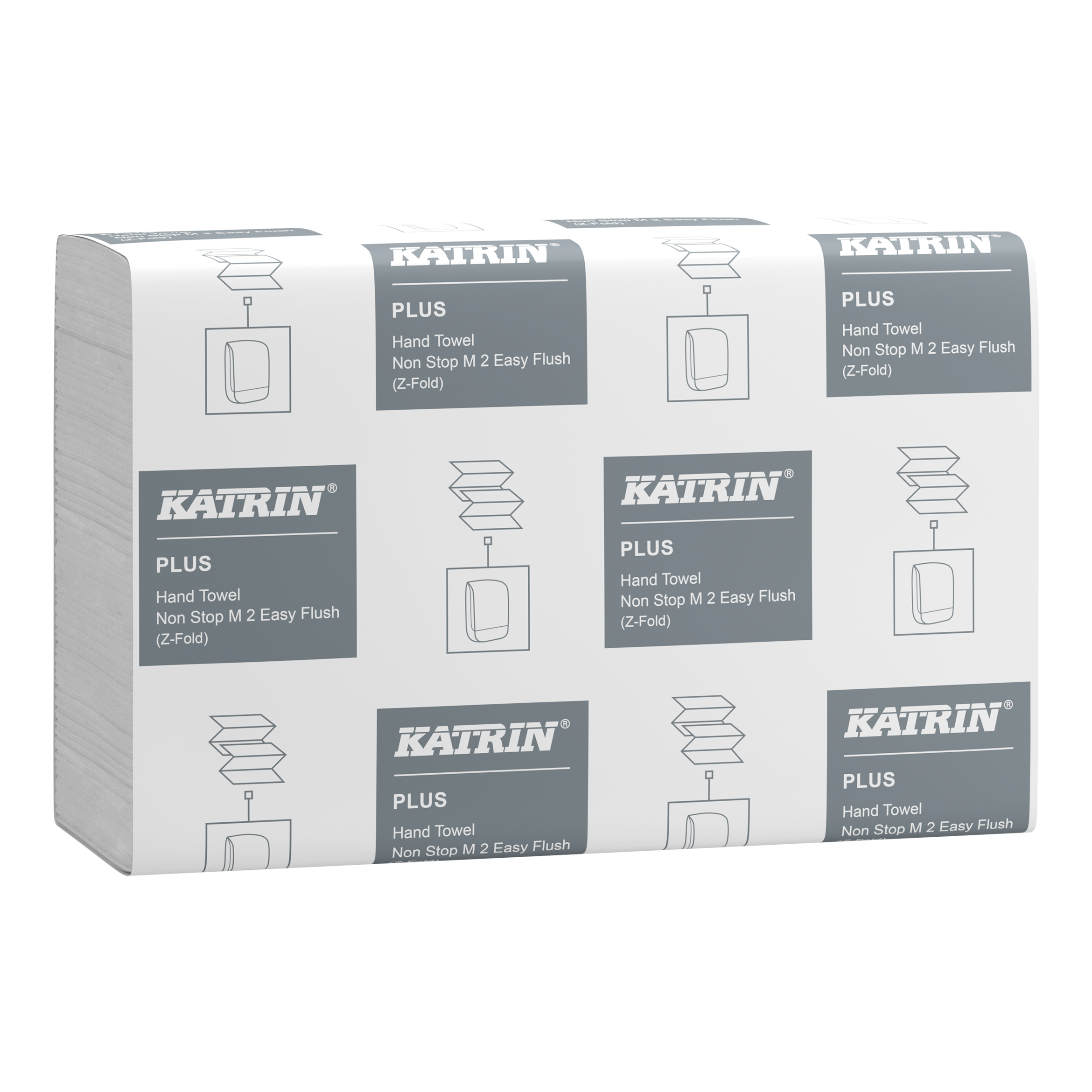 Katrin Plus Z-vikt Pappershandduk Non Stop M 2-Lagers EasyFlush - 2