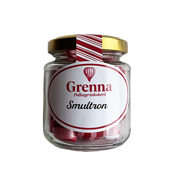 Glasburk med smultronkarameller 