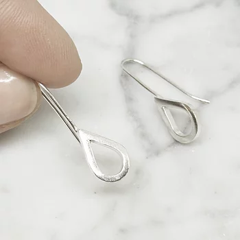Silver earrings H2O polished silver