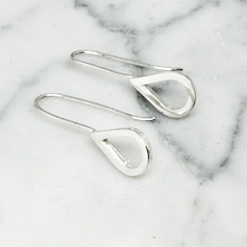 Silver earrings H2O polished silver