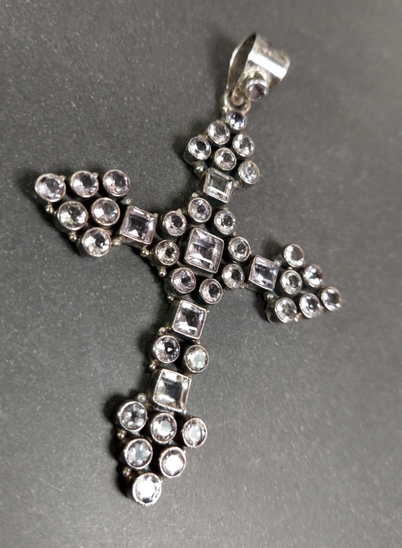 Silver Kors med Fascetterat Ametist - Fairtrade - 2