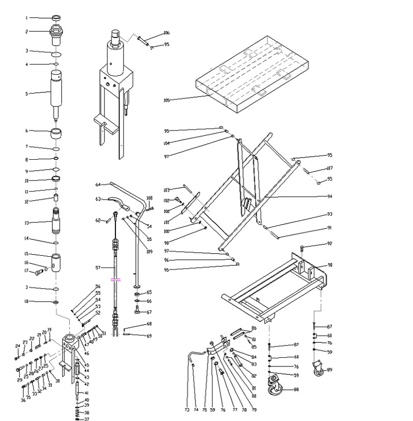 Mobilt lyftbord med fotpump Silverstone / Maxlast: 250 kg - 4