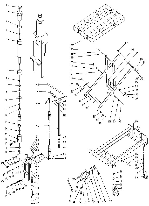 Mobilt lyftbord med fotpump Silverstone / Maxlast: 500 kg - 4