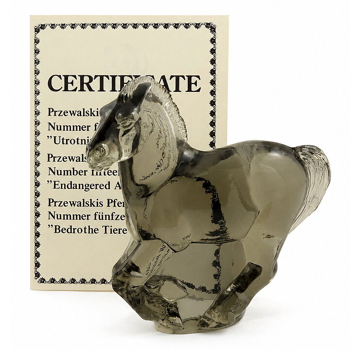 Paul Hoff (WWF 1987) Gray Glass Horse 14 cm    [Sample Images]