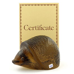 Paul Hoff (WWF 1976) Brown Glass Hedgehog 13/8 cm  [Sample Images]