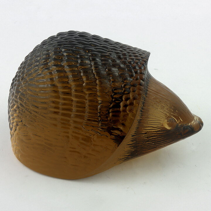 Paul Hoff (WWF 1976) Brown Glass Hedgehog 13/8 cm  [Sample Images]