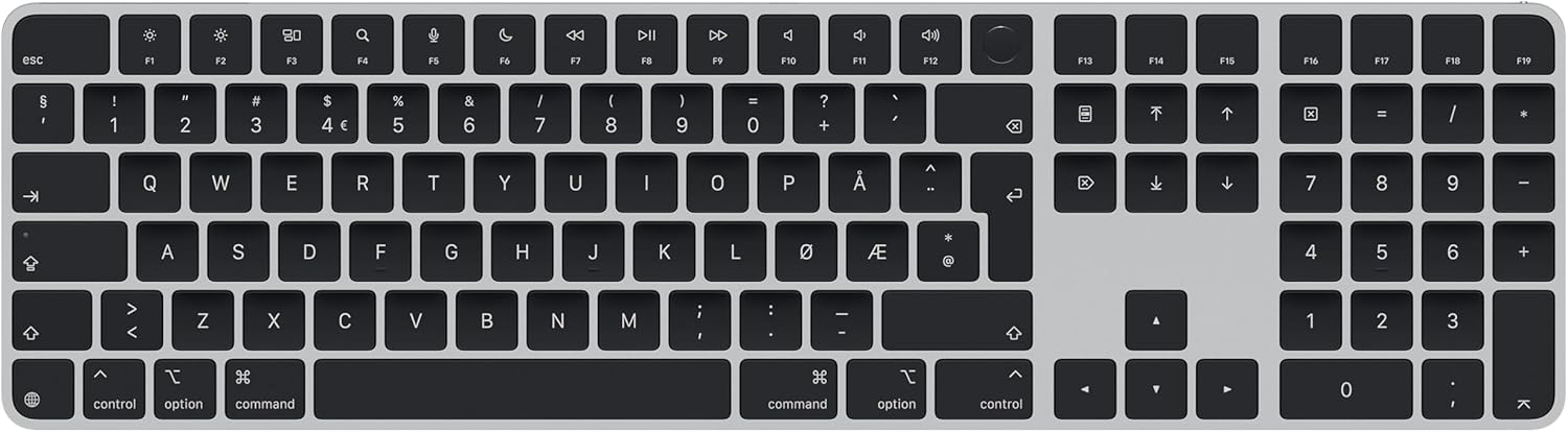 Apple Magic Keyboard USB-C with Touch ID and Numeric Keypad (2024) - 2 År Garanti Helt Ny Oanvänd - Svart - Original